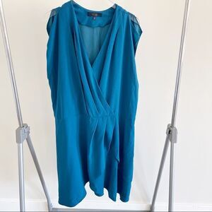 Rachel Zoe Blue Ruffle Fit & Flare Mini Dress 22W